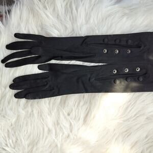5151) Vintage Kayser One Silk Black Opera Long Glove Steampunk Church Suze 6